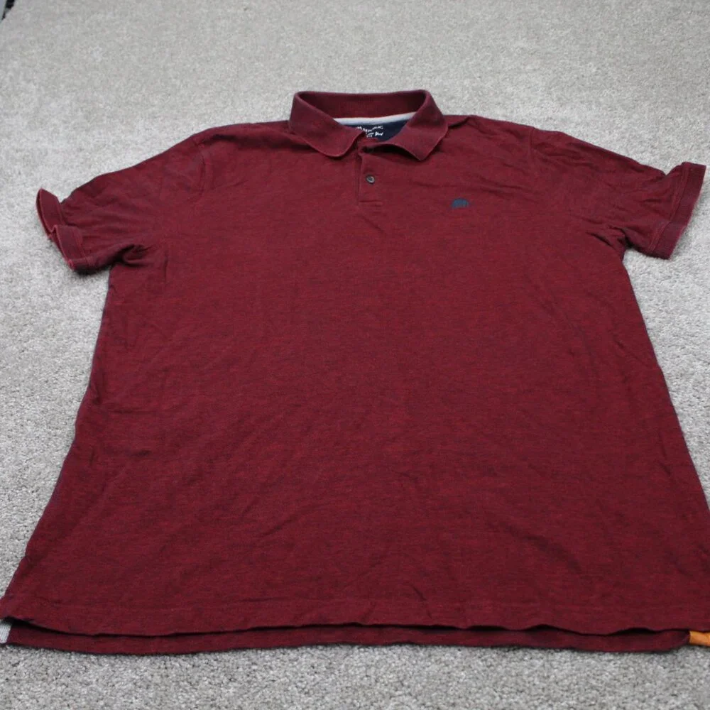 Banana Republic Polo Shirt Mens XL Heather Red Short Sleeve 100% Cotton Pullover